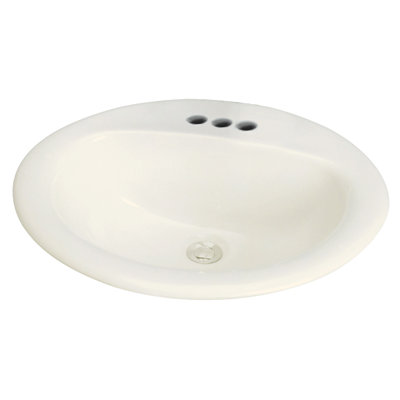 Transolid Akron 17'' Biscuit Vitreous China Oval Bathroom Sink with Overflow