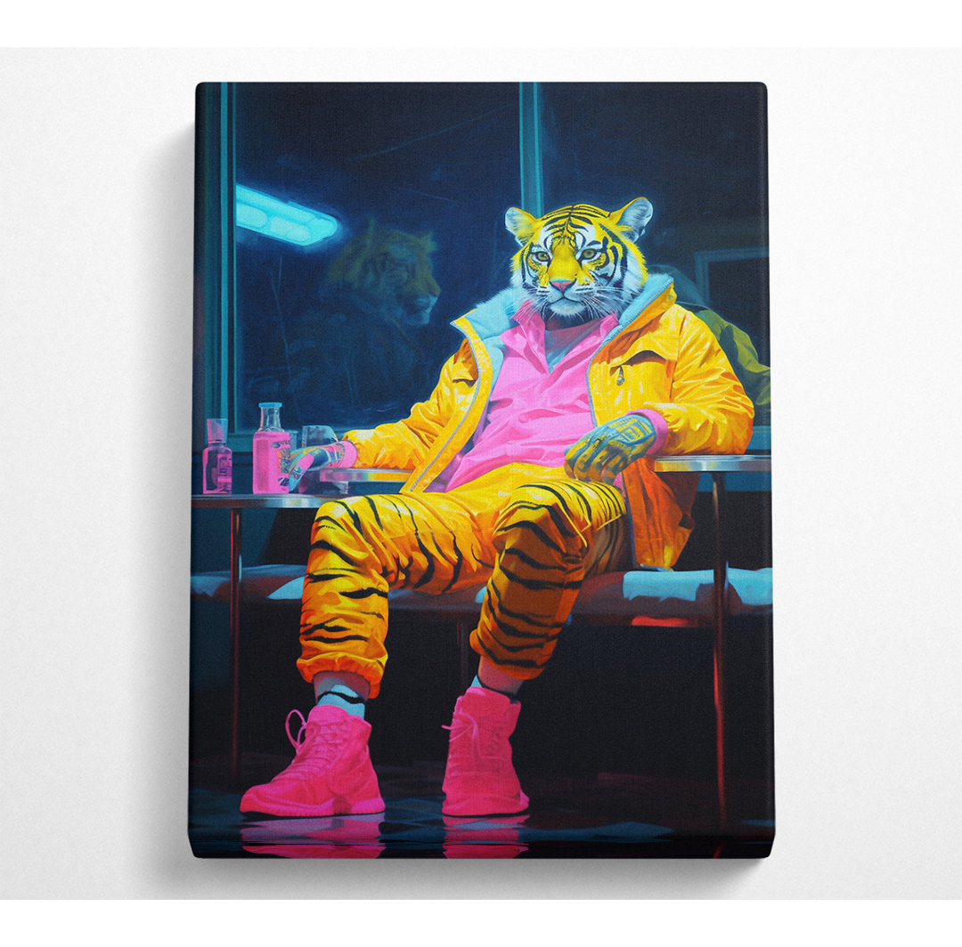 Tiger Chilling With A Drink Kunstdruck