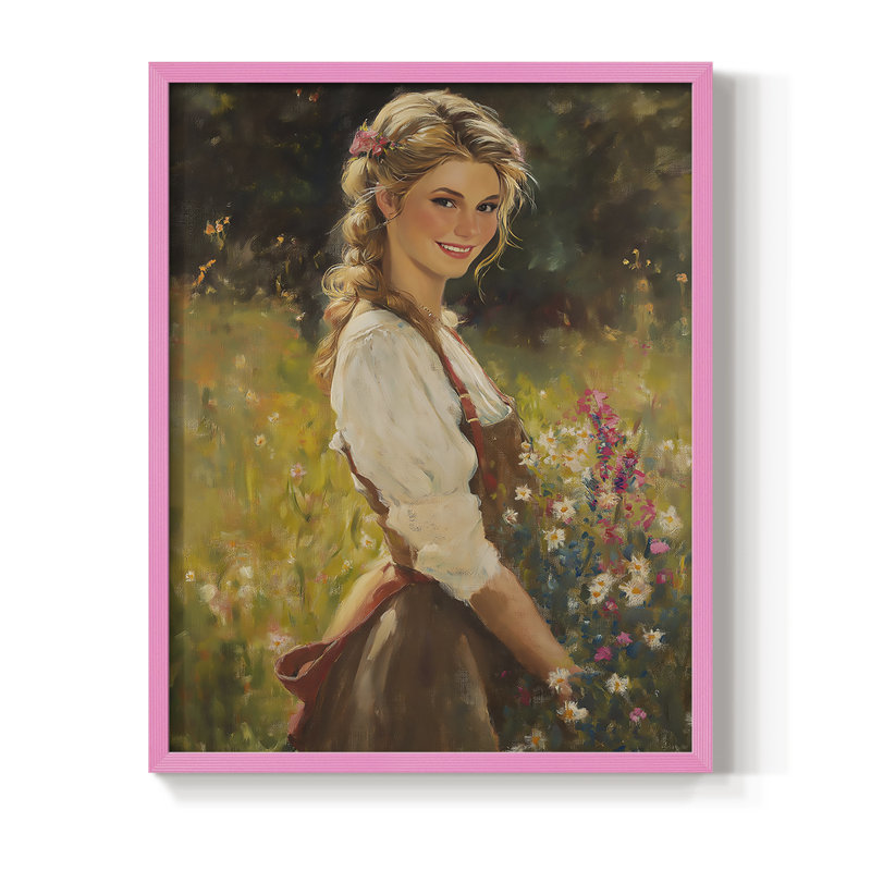 Reproduction encadrée WOMEN Series CCXCII - bois massif, H 15 po x l 12 po, Rose