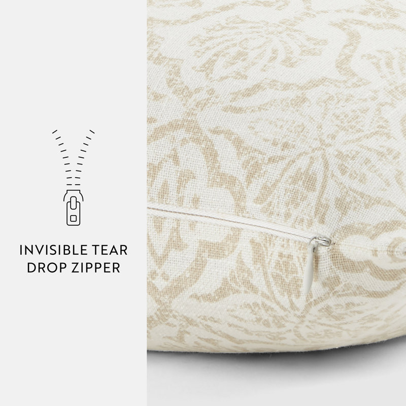 Coussin décoratif en coton Elegant Patterns, Beige