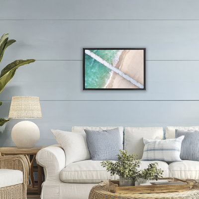 Aerial View Pier Beach Floating Frame, design by Jeff Poe Photography