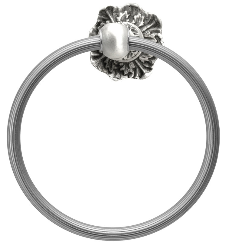 Acanthus full swing towel reeded ring Renaissance style in Gilded Mercury, Satin