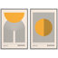 Mid Century Modern Boho Bauhaus Solar Sun Abstract Art Decor Framed On Canvas 2 Pieces Print-71660215-71660217