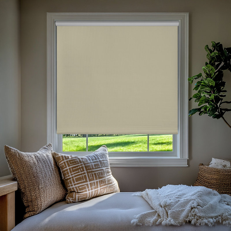 Bransbury Blackout Vinyl Roller Shade, Cream Textured