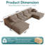 Canapé modulaire surdimensionné en forme de U de 135,4 po, canapé de siège profond désossé en nuage avec repose-pieds, canapé modulaire en U sans assemblage pour meubles de salon-129521310