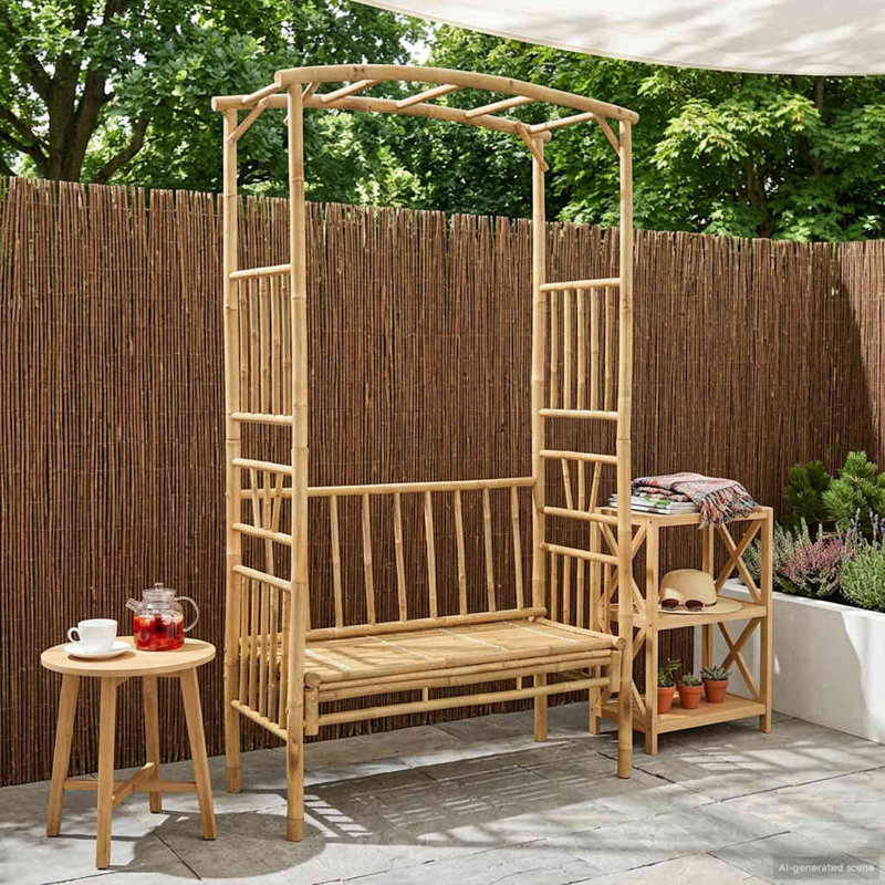 205cm H x 115cm W Bamboo Arched