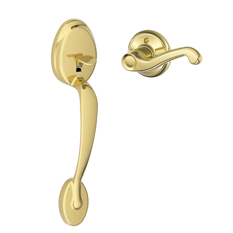 Plymouth Lower Half Handleset Door Lever (Deadbolt Sold Separately), Lifetime Brass, Reversible