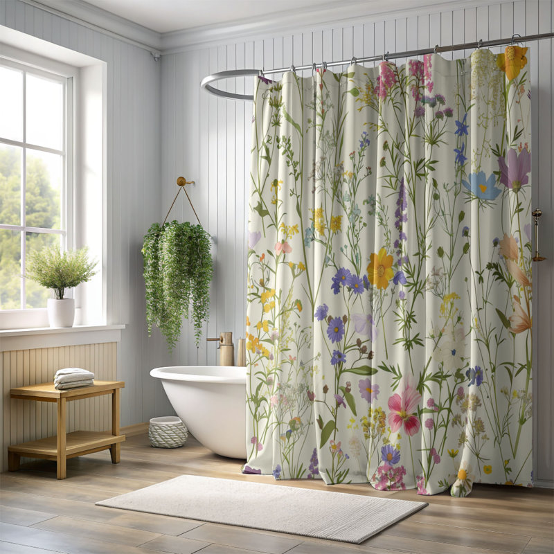 Spring Bud - Rideau de douche Premium, H 74 po x l 71 po