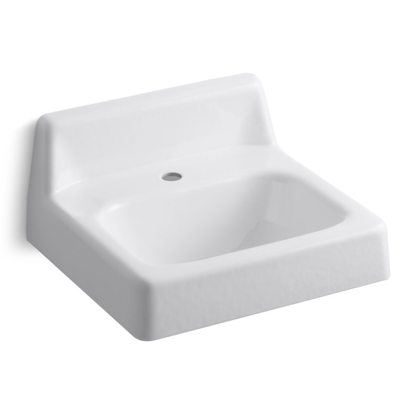 Hudson Metal 16" Wall Mount Bathroom Sink with Overflow, Single