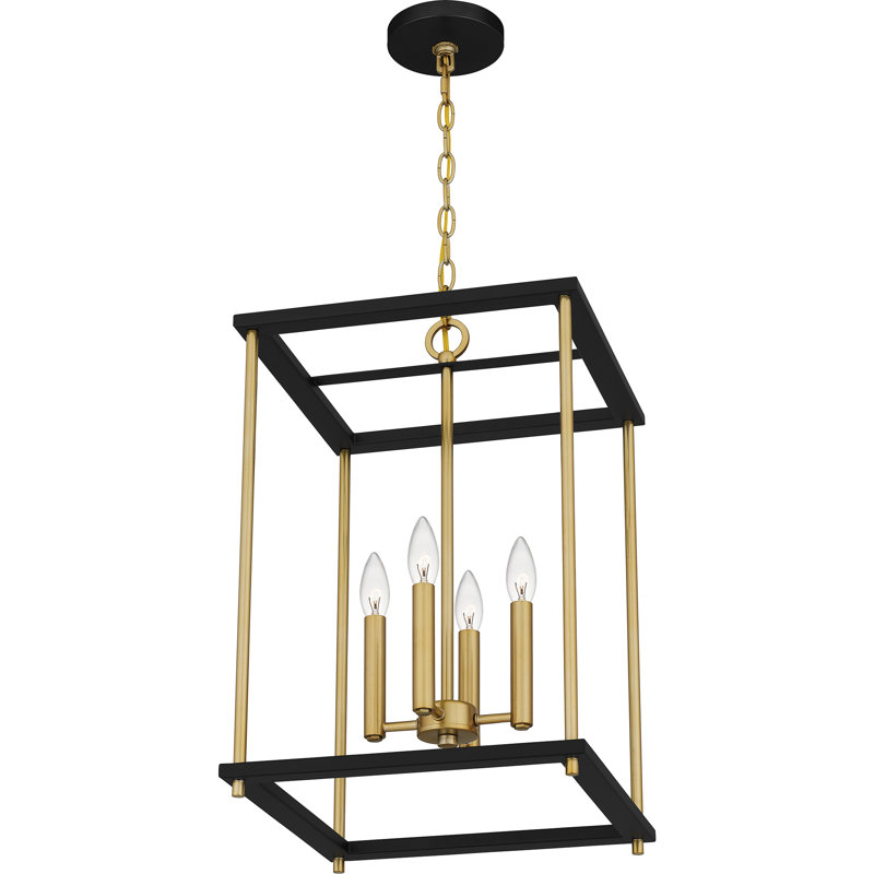 Luminaire suspendu noir mat 4 lumières Fitzroy