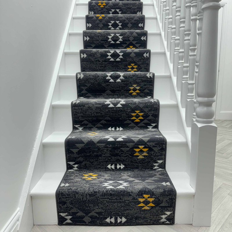 Stair Runner Geometric Area Rug, Runner 60 x 450 cm
