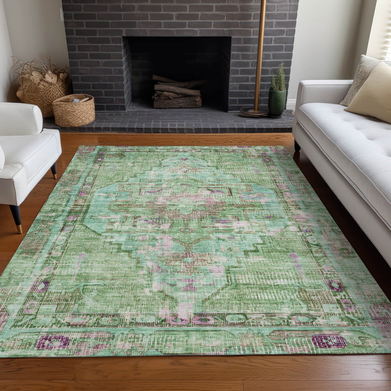 Tapis intérieur / extérieur Xhevrie lavable à la machine, Rectangle 5 pi x 7 pi 6 po