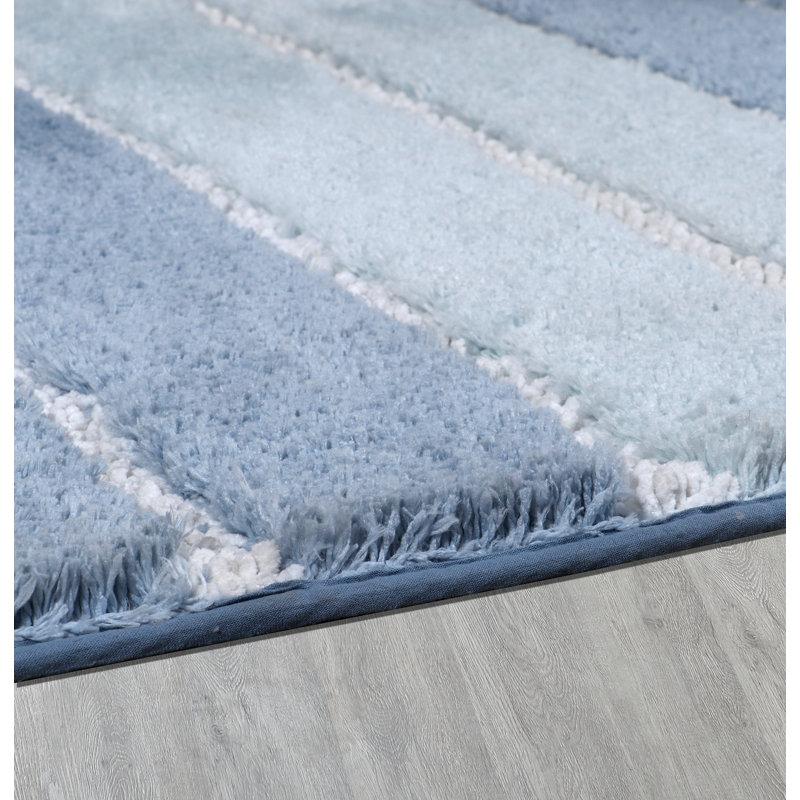 Ombre Stripe Bathrug, 32'' L x 20'' W, Blue