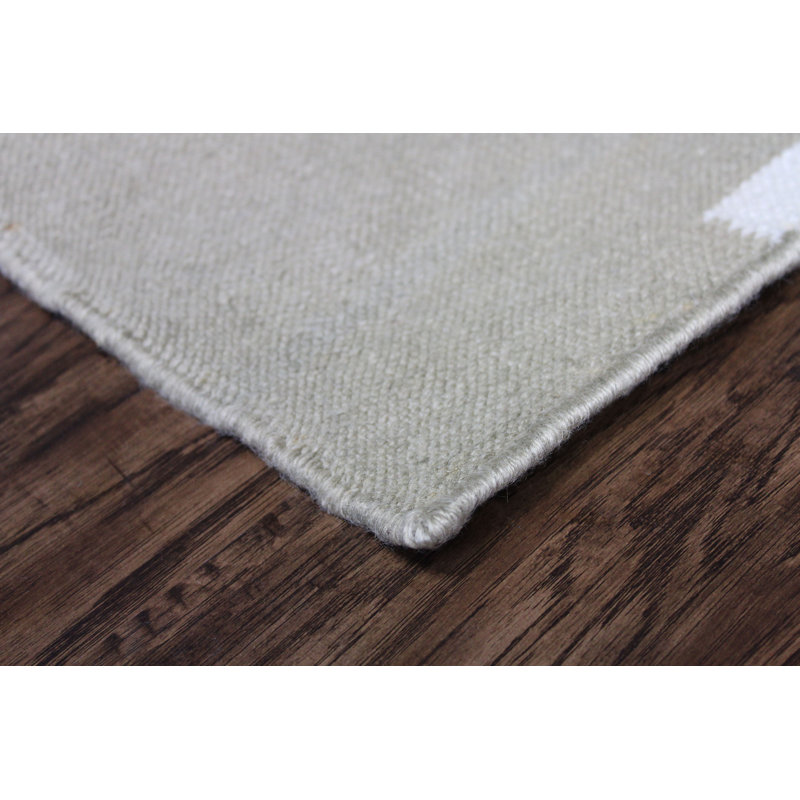 Tapis décoratif gris à motif géométrique tissé à la main Westborough, Rectangle de 5 pi x 8 pi