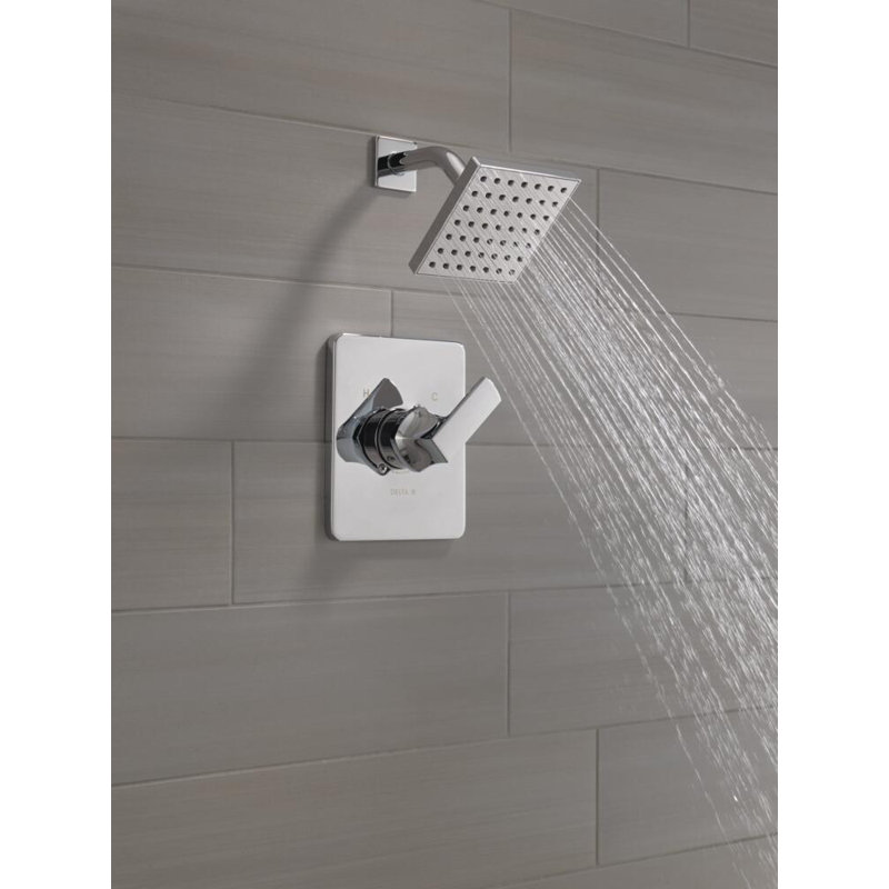 Velum Single-Function Shower Faucet Set, Valve Trim Kit, Shower Head and Handle Set, Chrome