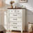 Farmhouse 6 Drawer Dresser for Bedroom, 45 Inch Tall Vintage Wood Chest of Drawers, Rustic Dressers w/Square Wooden Legs, Mid-Century Storage Organizer for Living Room, Hallway (White)-1483232687