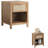 25'' H Rattan Nightstand - 19.7'' W Boho Farmhouse Style, Drawer, Open Shelf - Oak Finish-280581733