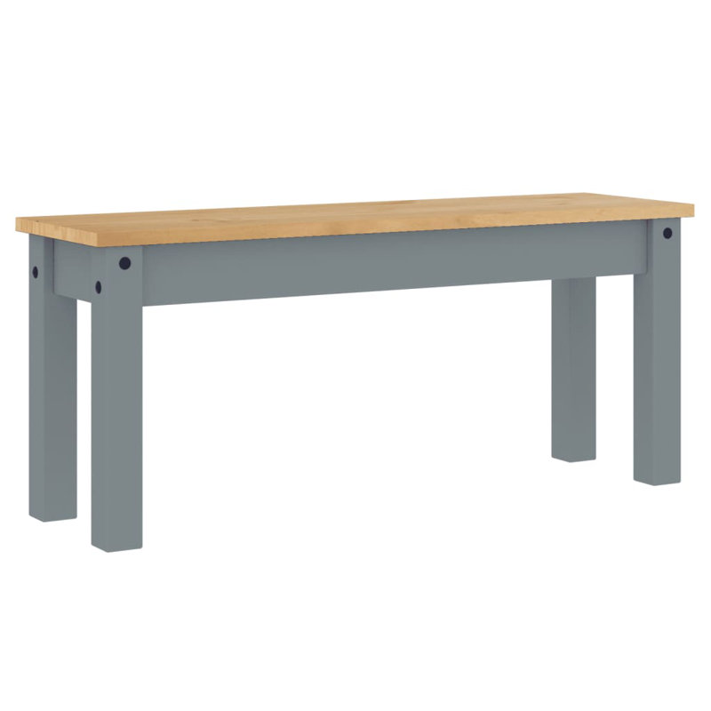 Landrienne Solid Wood Bench, Grey