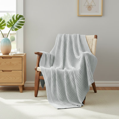 Ultra Soft Knitted Throw Blanket – Lightweight Cozy Throw, Decorative Sofa Blanket, 50" x 60"