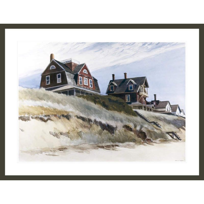 Chalets à Wellfleet par Edward Hopper - reproduction d'art encadrée, H 31,83 po x l 41,5 po