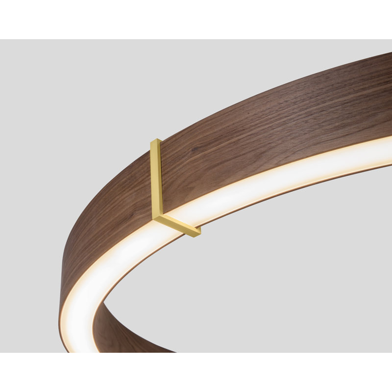 Redeo 36" Pendant Light, Brushed Brass, Walnut, 3500K