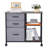Mobile Metal File Cabinet With 3 Fabric Drawers And 2 Open Shelves Brown
