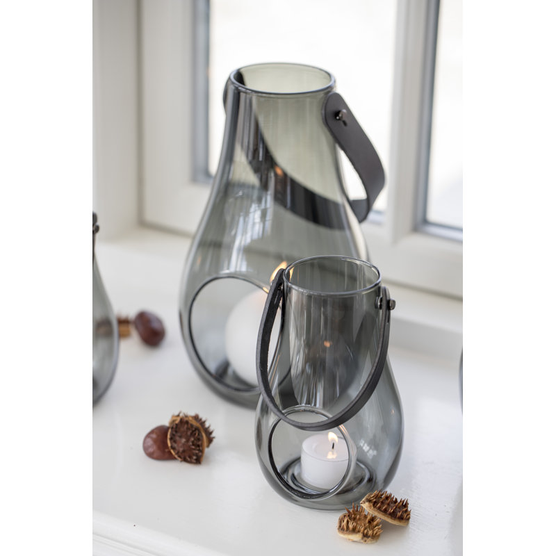 Lantern, Gray, 9.8" H x 6.1" W x 6.1" D
