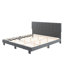 Structure de lit tapissier très grand Gewnee gris foncé avec tête de lit capitonnée en bois pour la chambre-123042481
