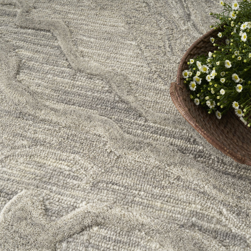 Cahide Abstract Handmade Area Rug, Rectangle 236 x 297cm