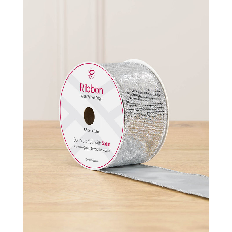 10cm Polystyrene Ribbon, silver