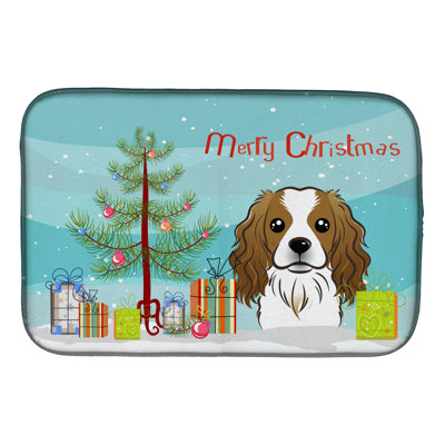 Tapis de séchage épagneul arbre de noël et cavalier