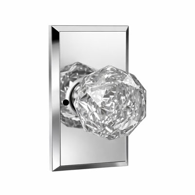 Bravura 926-G1 Crystal Privacy Knob on Beveled Rectangular Rose in Polished Chrome