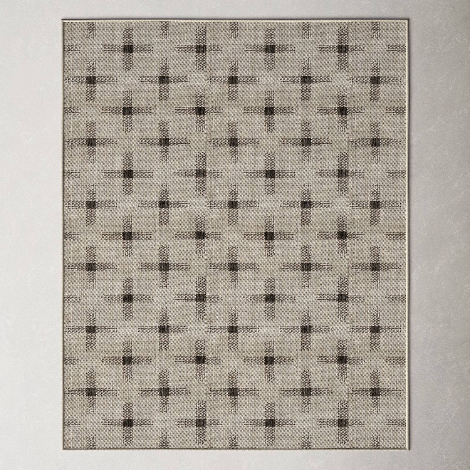 Demetrius Brown Indoor/Outdoor Rug, Rectangle 5'3" x 7'
