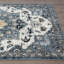 Tapis floral bleu en polypropylène tissé à la machine-87093530