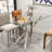47.24" Rectangular Clear Tempered Glass Dining Table,Stylish Design with Gold Metal Legs, Kitchen Table for Dining Room-1741286798-1741286797-1718597056