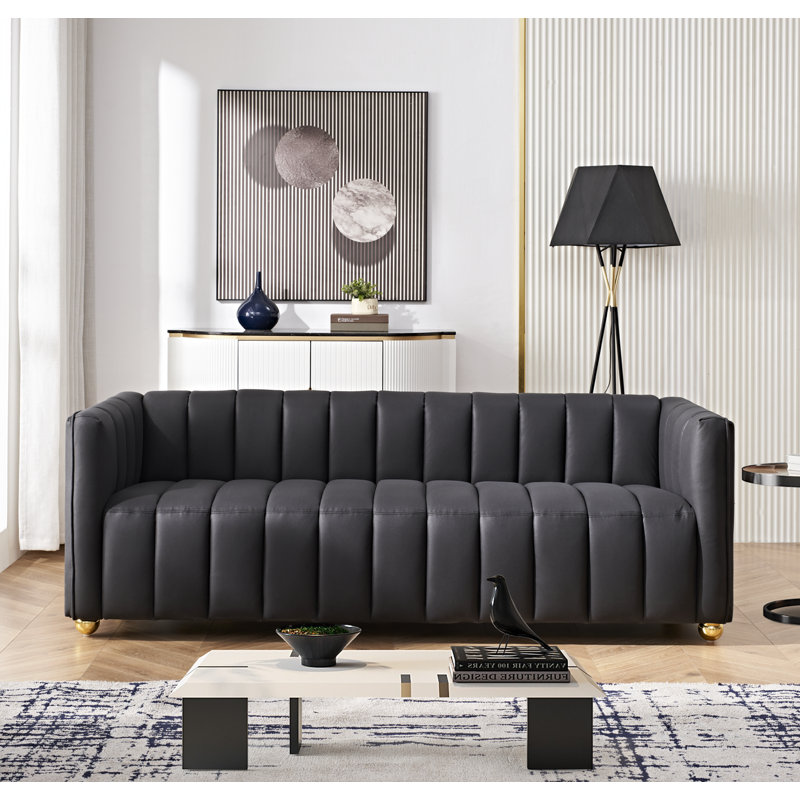 82.7'' Upholstered Sofa, Black