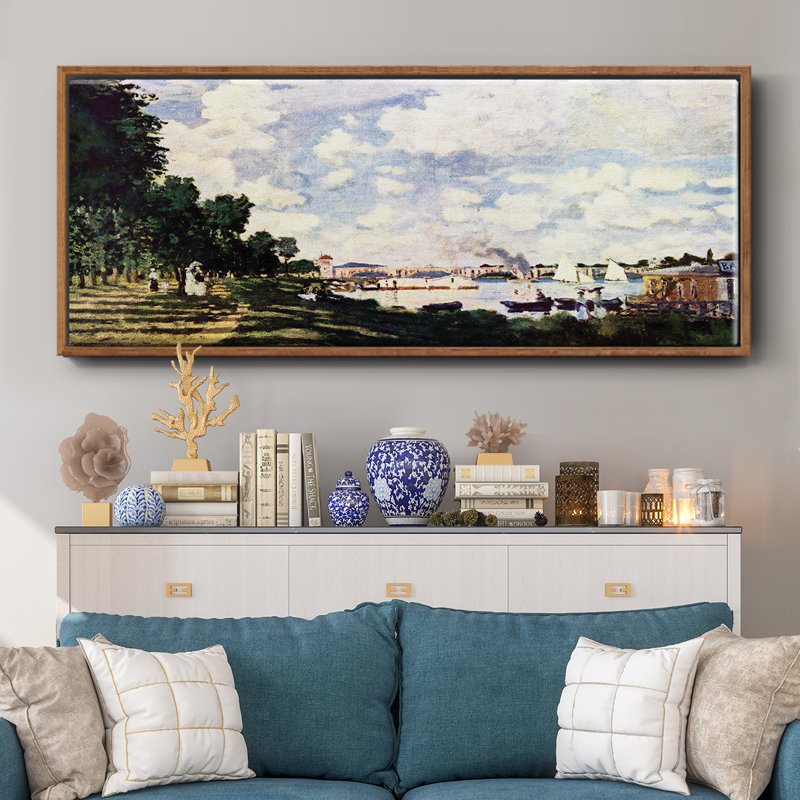 La seine près d'Argenteuil par Monet - Toile encadrée, H 8 po x l 20 po