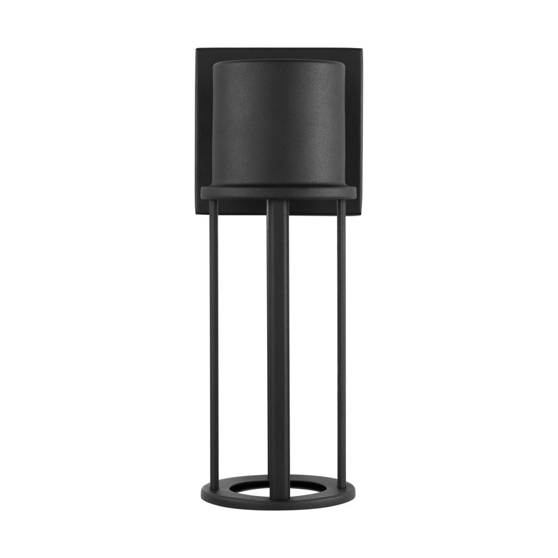  Plafonnier extérieur encastré à DEL intégré, Noir, H 12,88 po x l 5 po x P 5 po