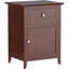 Table de chevet 1 tiroir avec armoire au fini noyer, H 25 po x l 18,9 po x P 14,96 po-966907314