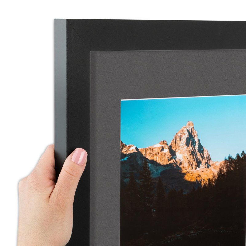 Matte Picture Frame with Mat, Charcoal