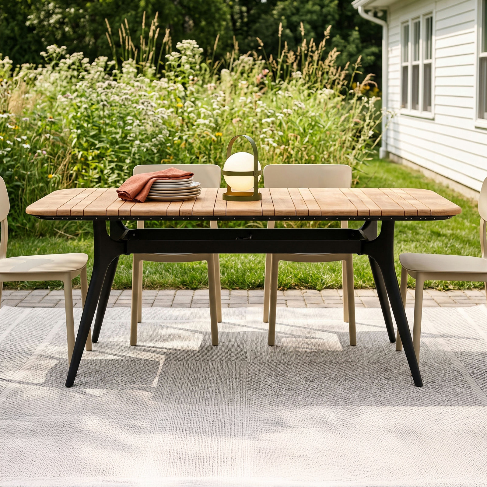 Orsa 71" Teak Patio Dining Table