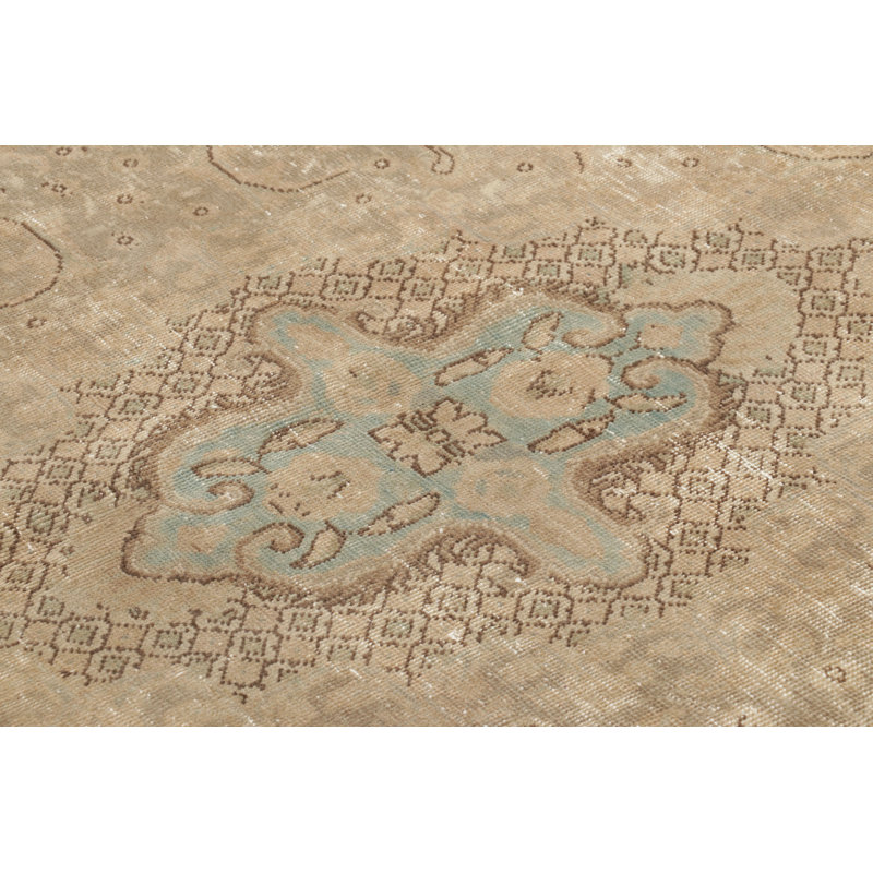 Distressed One-of-a-Kind 8'7X12'3 Hand Knotted Area Rug
