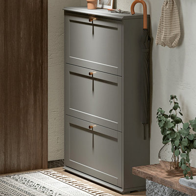Grey Solid wood Shoe Storage