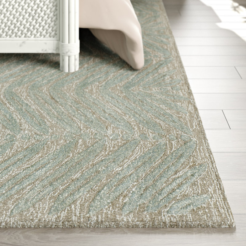 Tapis géométrique en laine / viscose touffeté à la main Martha Stewart, Rond 6 pi