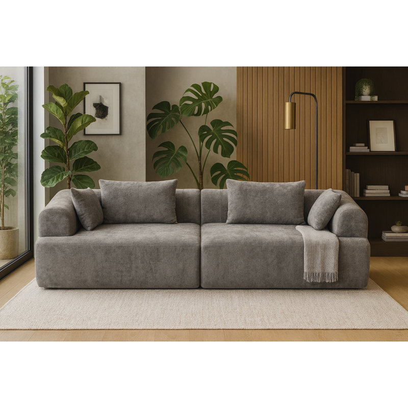 Canapé modulaire 2 pièces Cloud-Like Comfort, Bouclé et flanelle, maison moderne