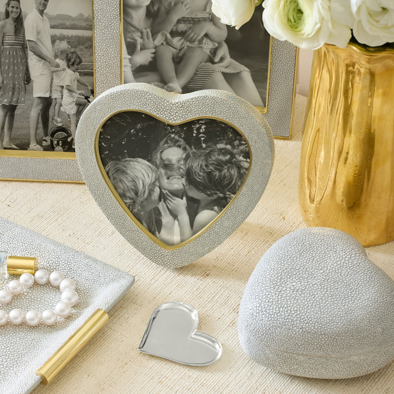 Shagreen Leather Picture Frame, Dove