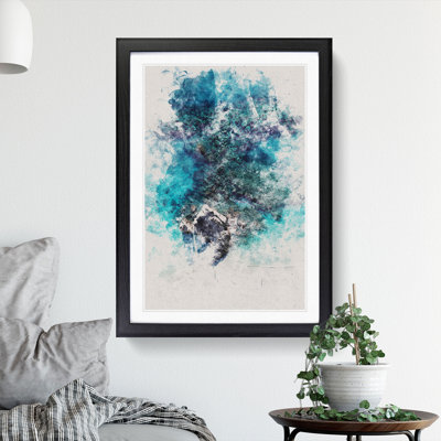 Above Monterosso Al Mare in Cinque Terre Italy Watercolour - Picture Frame Graphic Art