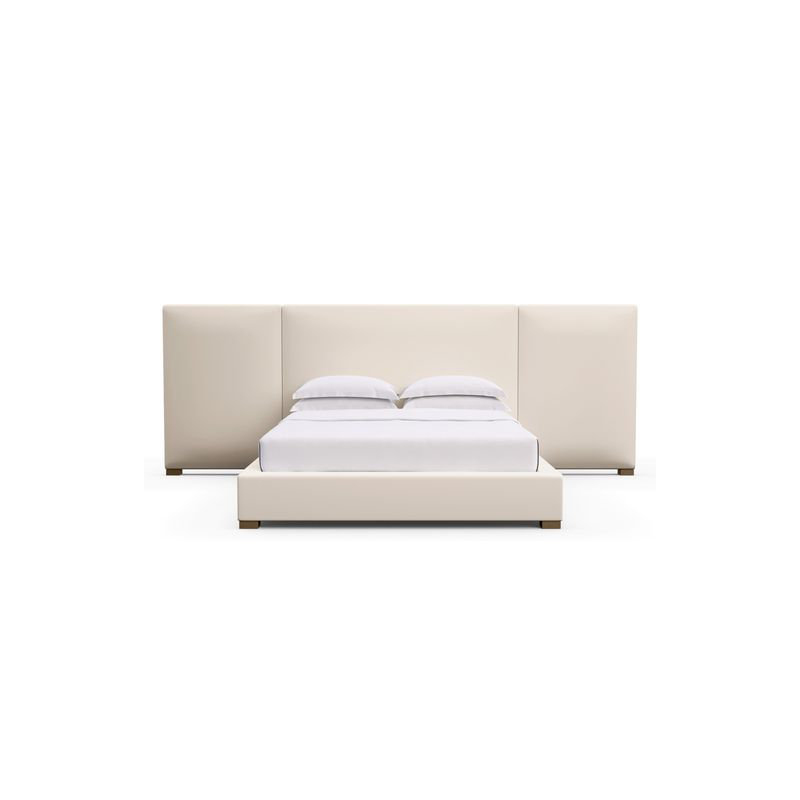 Prospect Upholstered Bed, Box Weave Linen Pumice, Queen, Weathered