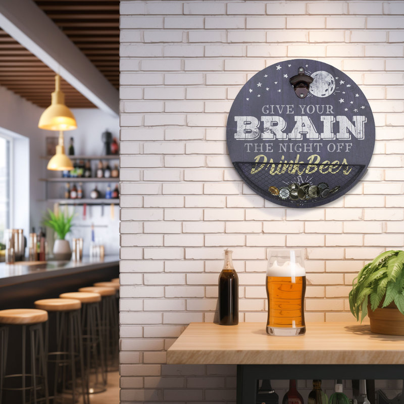 Signe de décoration murale ouvre-bouteille de bière