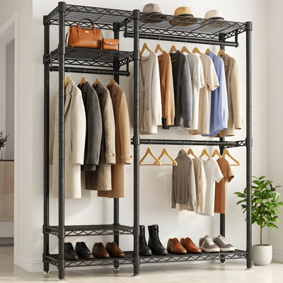 76.38"H Heavy‑Duty Open Closet Garment Rack